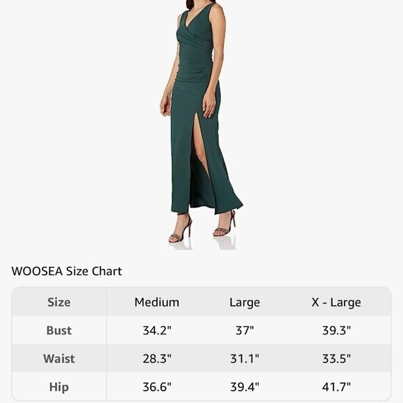 NWT: Classic Green Evening Dress by Woosea - Picture 3 of 3